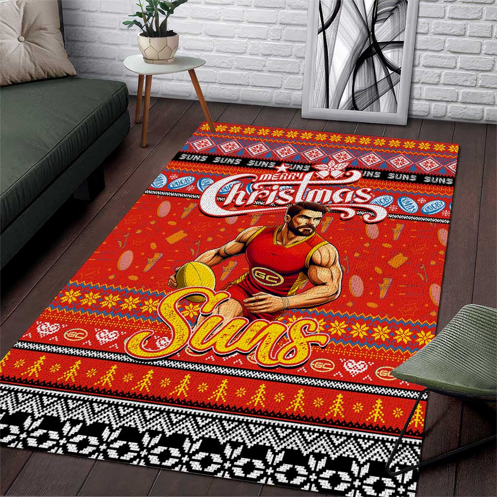 Suns Football Xmas Area Rug Australia AFL Mascot