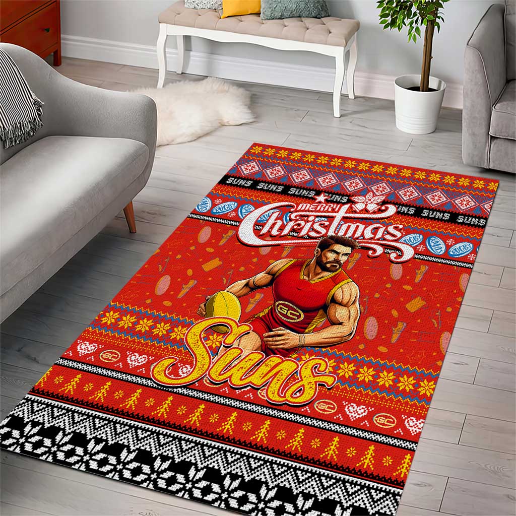 Suns Football Xmas Area Rug Australia AFL Mascot