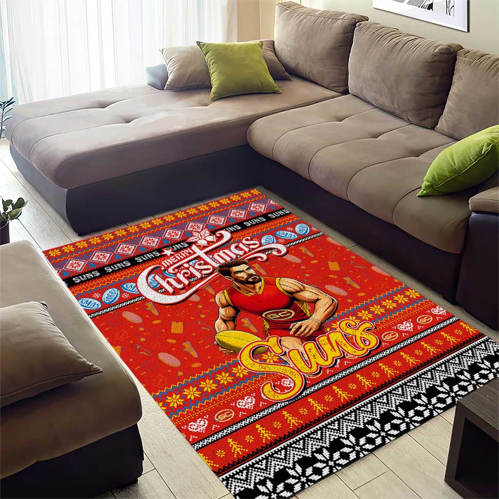 Suns Football Xmas Area Rug Australia AFL Mascot