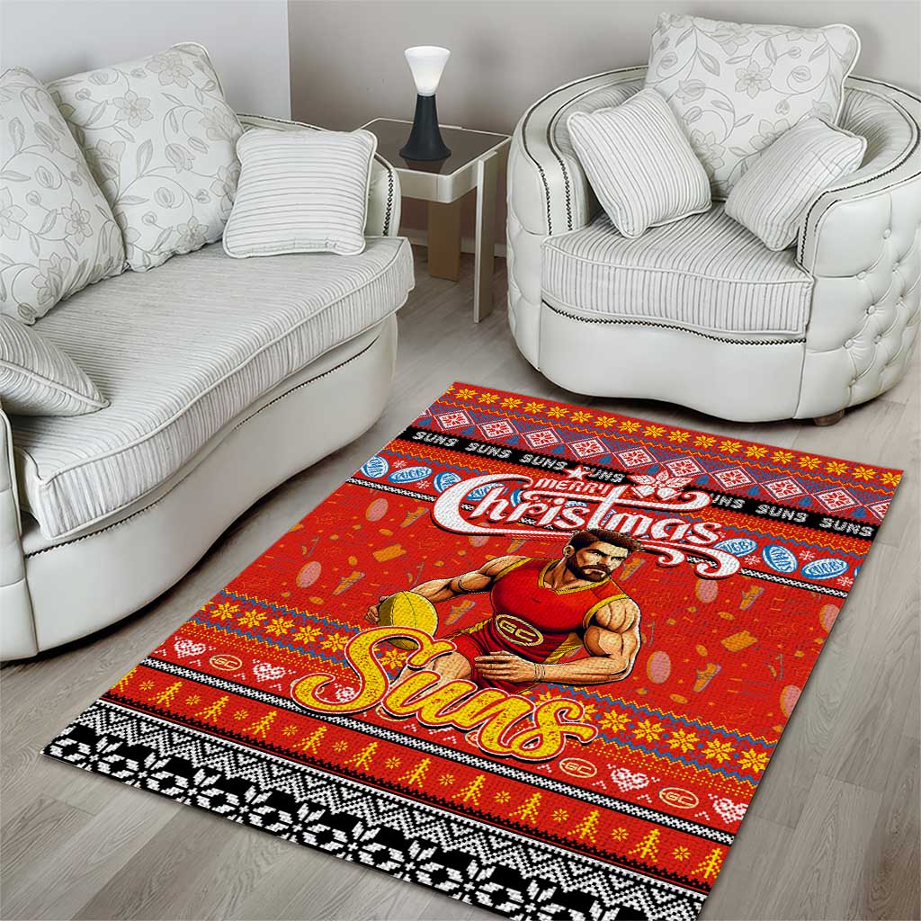 Suns Football Xmas Area Rug Australia AFL Mascot