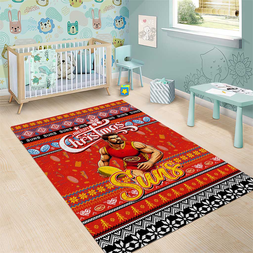 Suns Football Xmas Area Rug Australia AFL Mascot