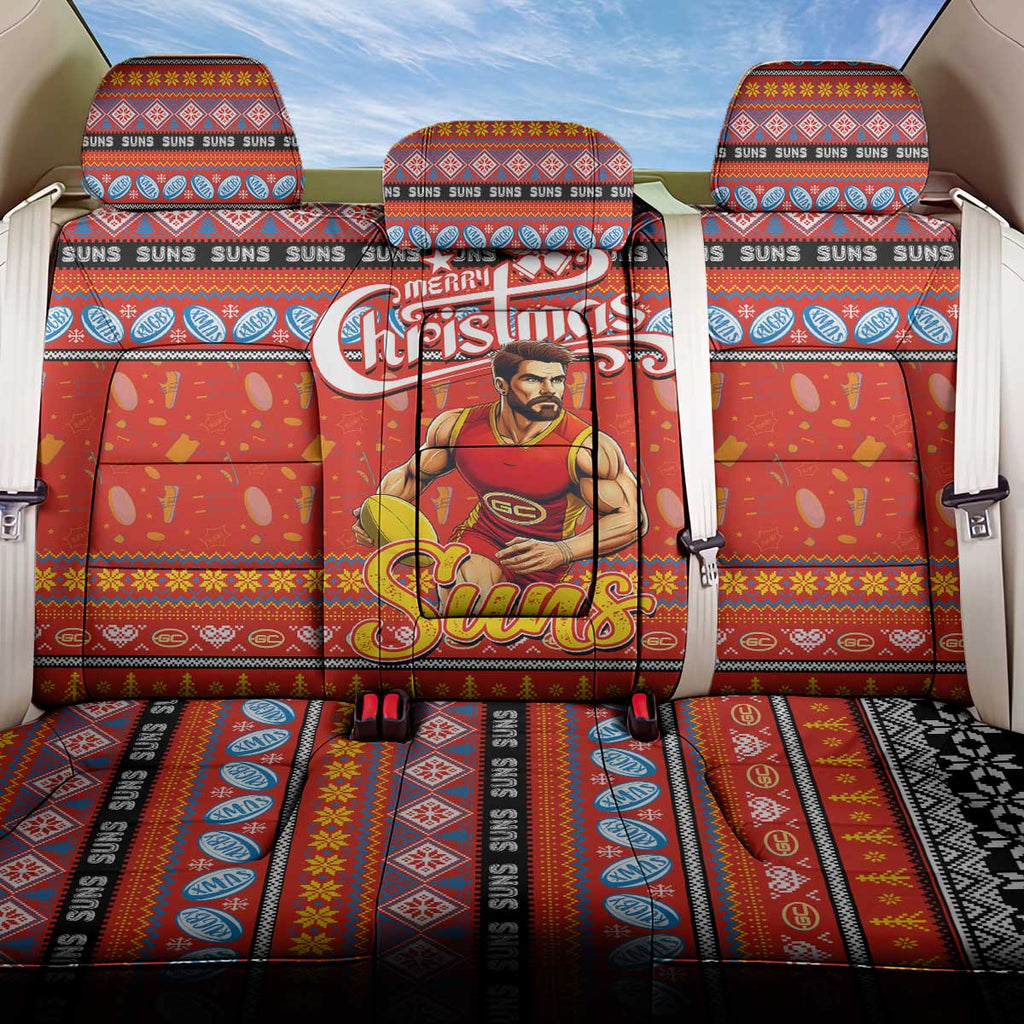 Suns Football Xmas Back Car Seat Cover Australia AFL Mascot