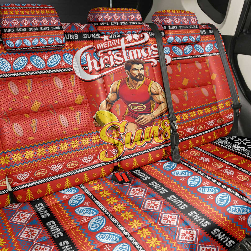 Suns Football Xmas Back Car Seat Cover Australia AFL Mascot