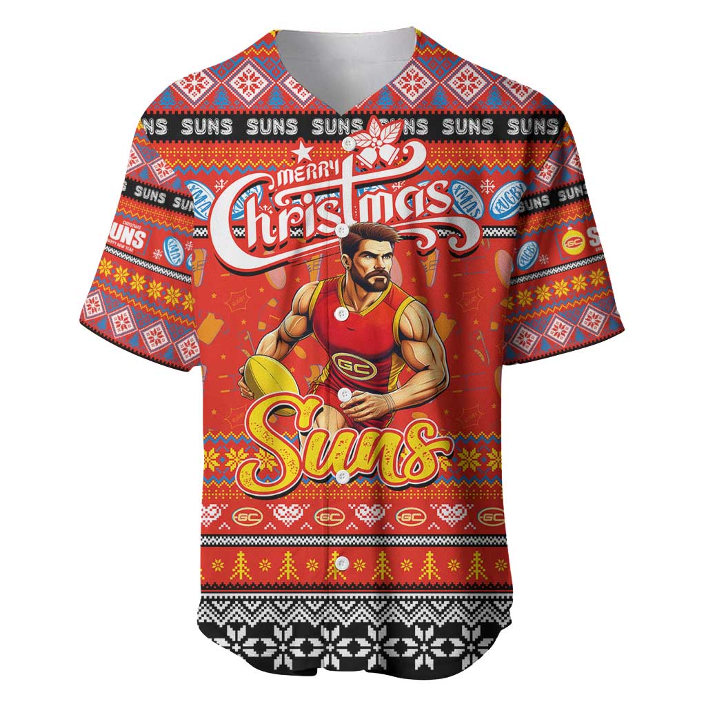 Personalized Suns Rugby Xmas Baseball Jersey Australia AFL Mascot