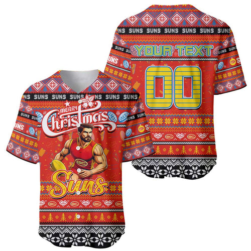 Personalized Suns Rugby Xmas Baseball Jersey Australia AFL Mascot