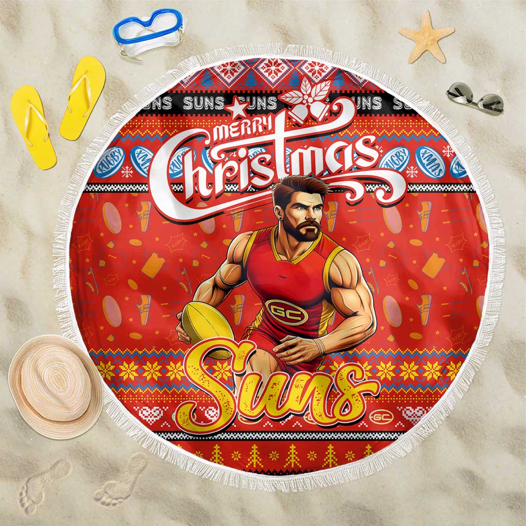 Suns Football Xmas Beach Blanket Australia AFL Mascot