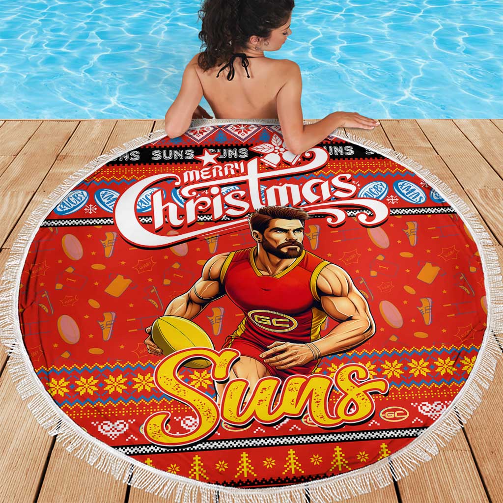 Suns Football Xmas Beach Blanket Australia AFL Mascot