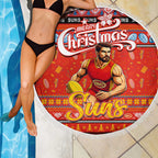 Suns Football Xmas Beach Blanket Australia AFL Mascot