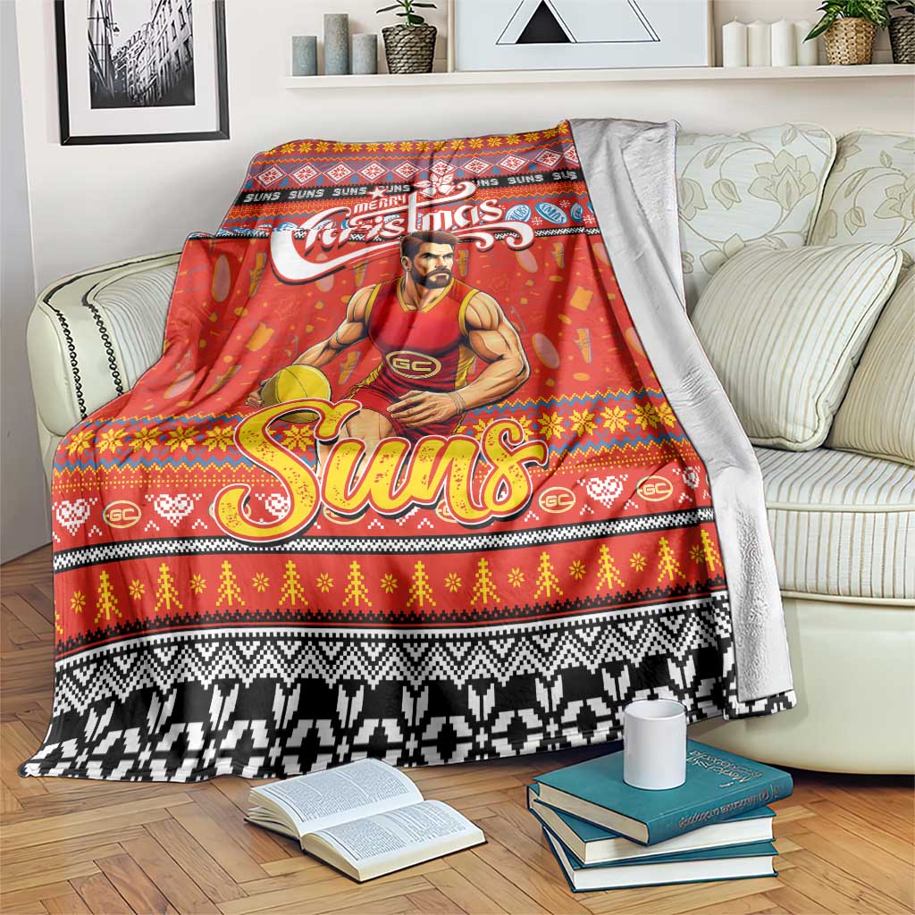 Suns Football Xmas Blanket Australia AFL Mascot