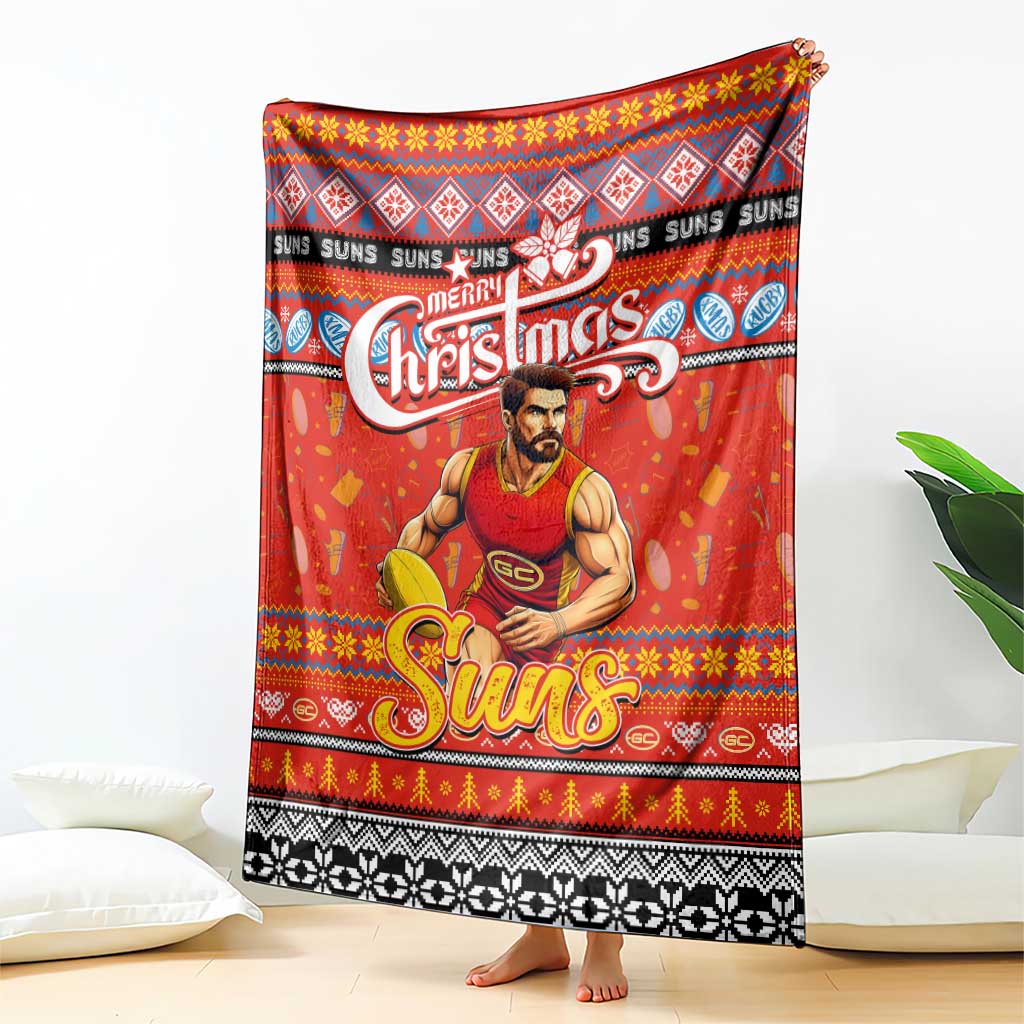 Suns Football Xmas Blanket Australia AFL Mascot