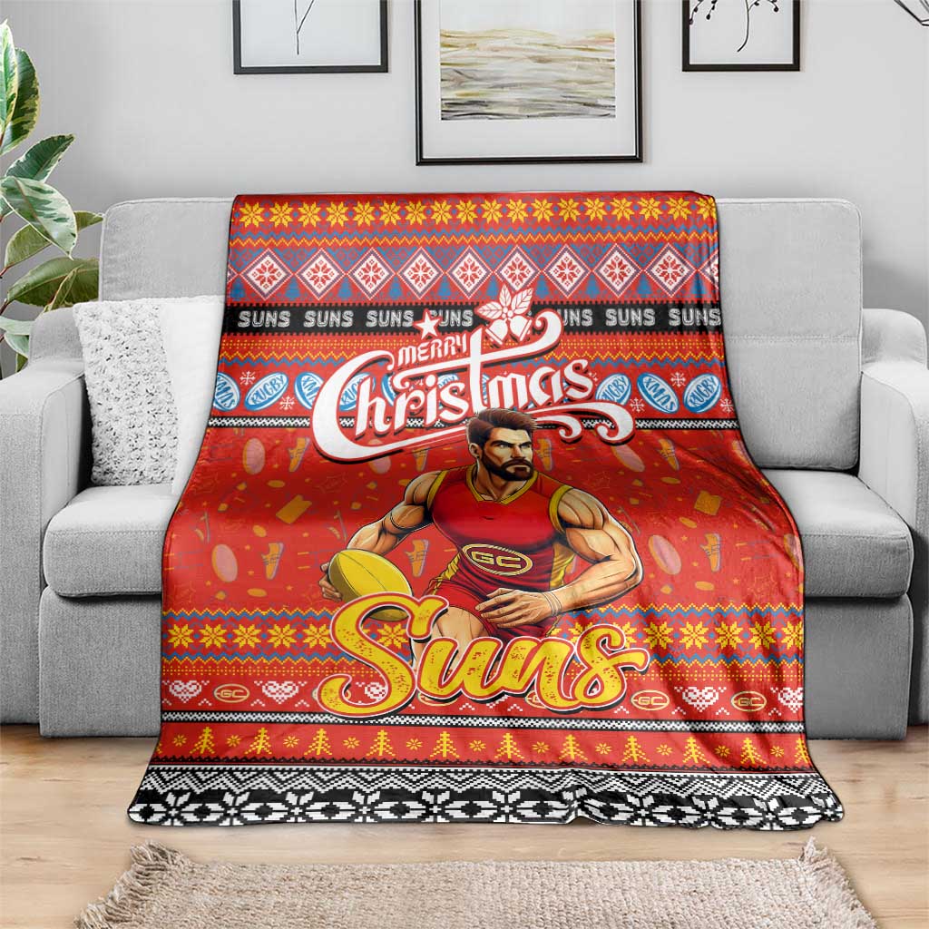 Suns Football Xmas Blanket Australia AFL Mascot
