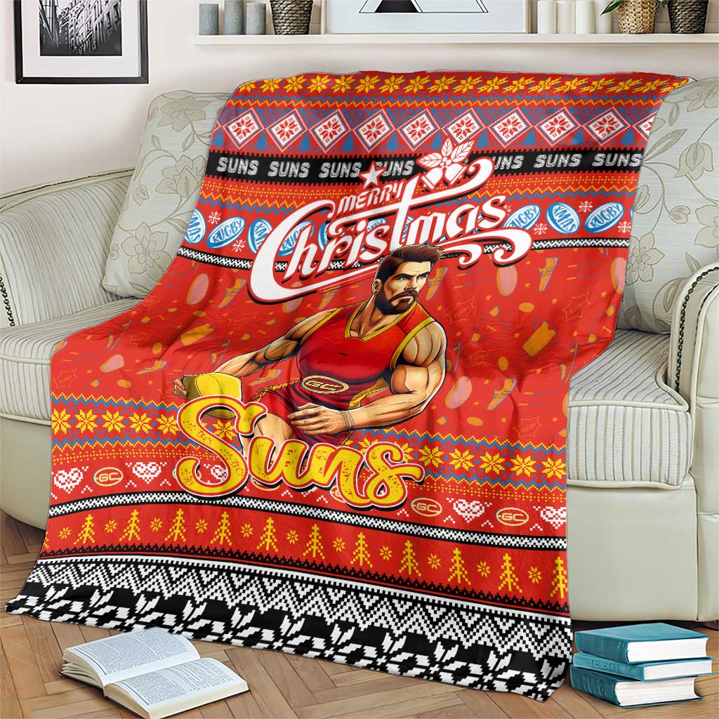 Suns Football Xmas Blanket Australia AFL Mascot