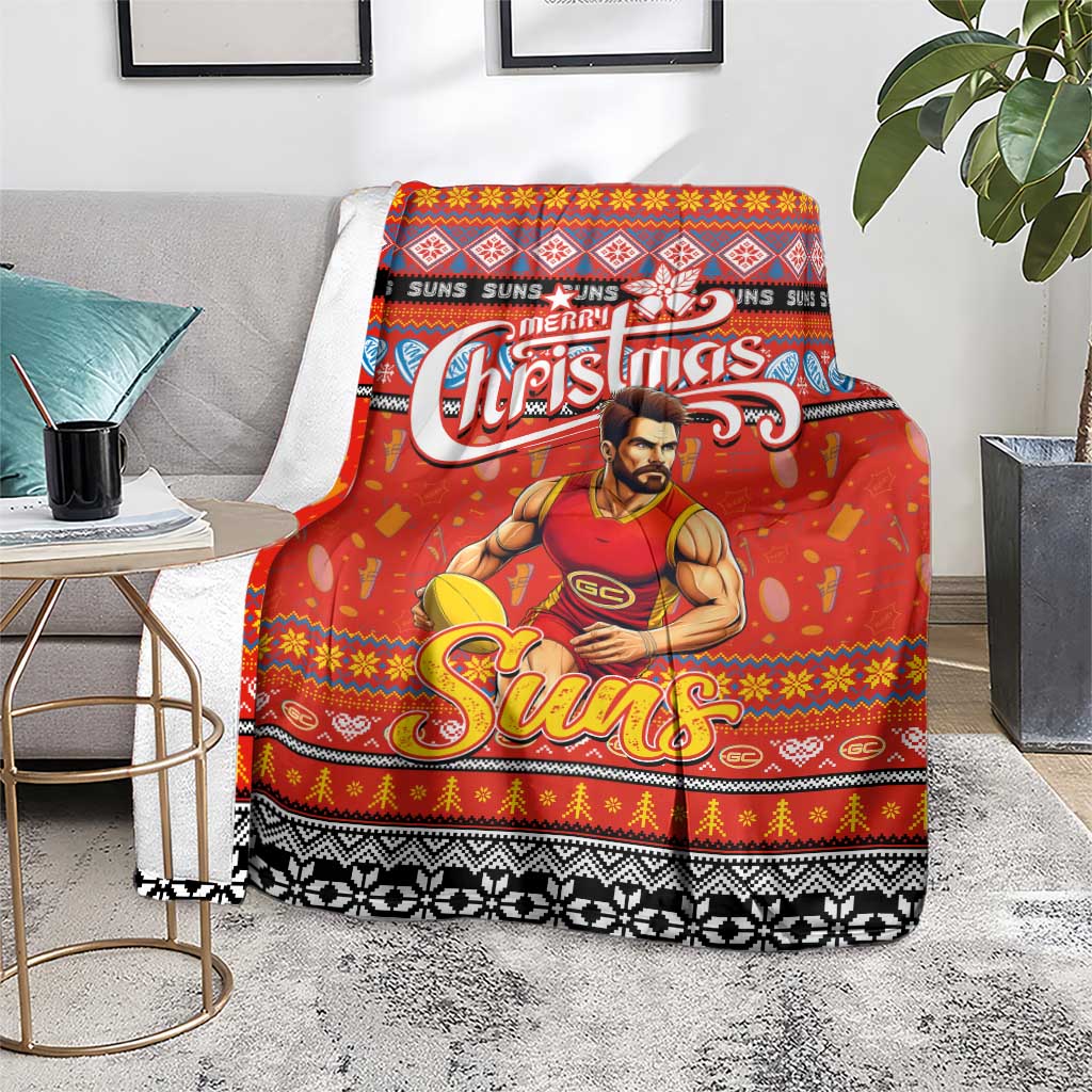 Suns Football Xmas Blanket Australia AFL Mascot
