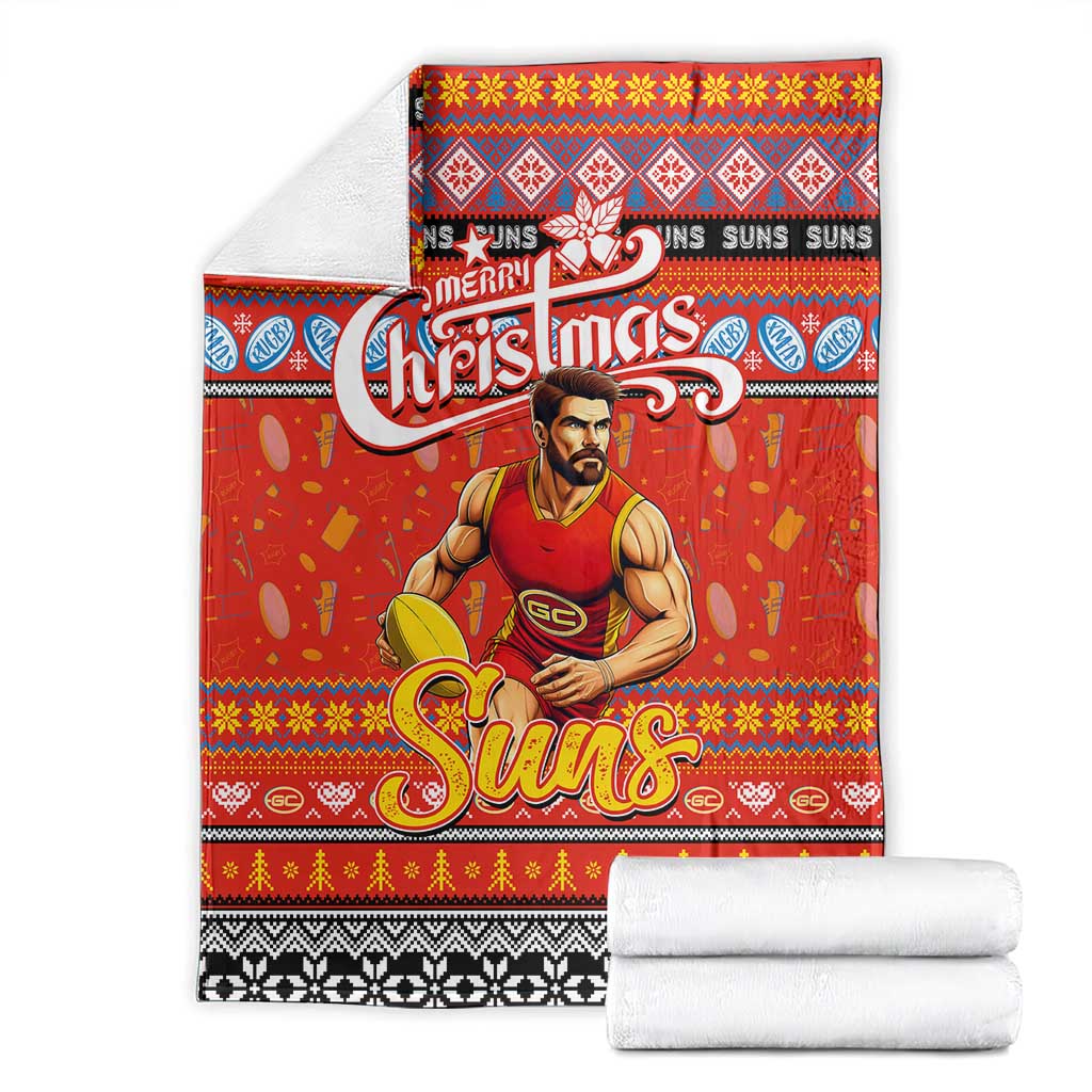 Suns Football Xmas Blanket Australia AFL Mascot