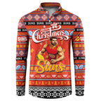 Personalized Suns Rugby Xmas Button Sweatshirt Australia AFL Mascot