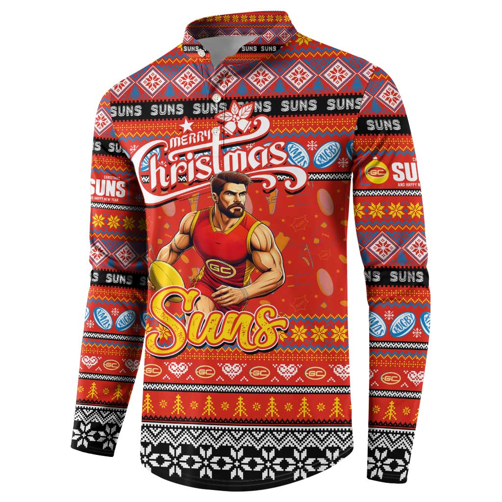 Personalized Suns Rugby Xmas Button Sweatshirt Australia AFL Mascot