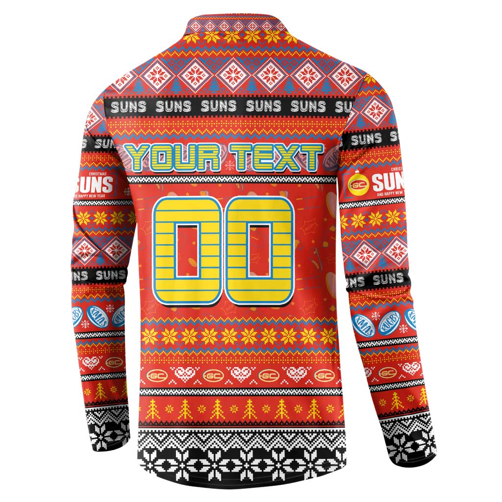 Personalized Suns Rugby Xmas Button Sweatshirt Australia AFL Mascot