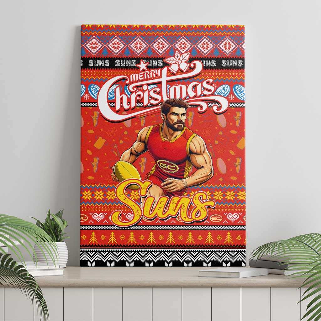 Suns Football Xmas Canvas Wall Art Australia AFL Mascot