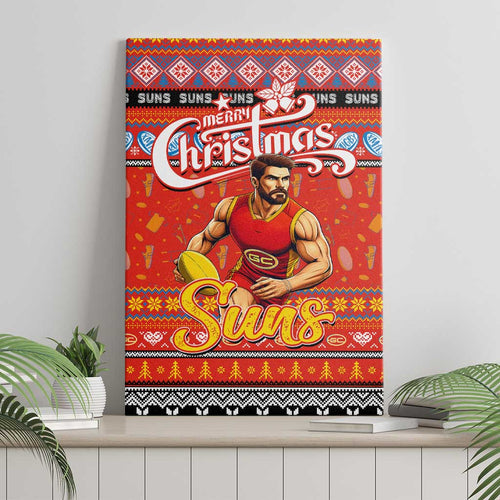 Suns Football Xmas Canvas Wall Art Australia AFL Mascot