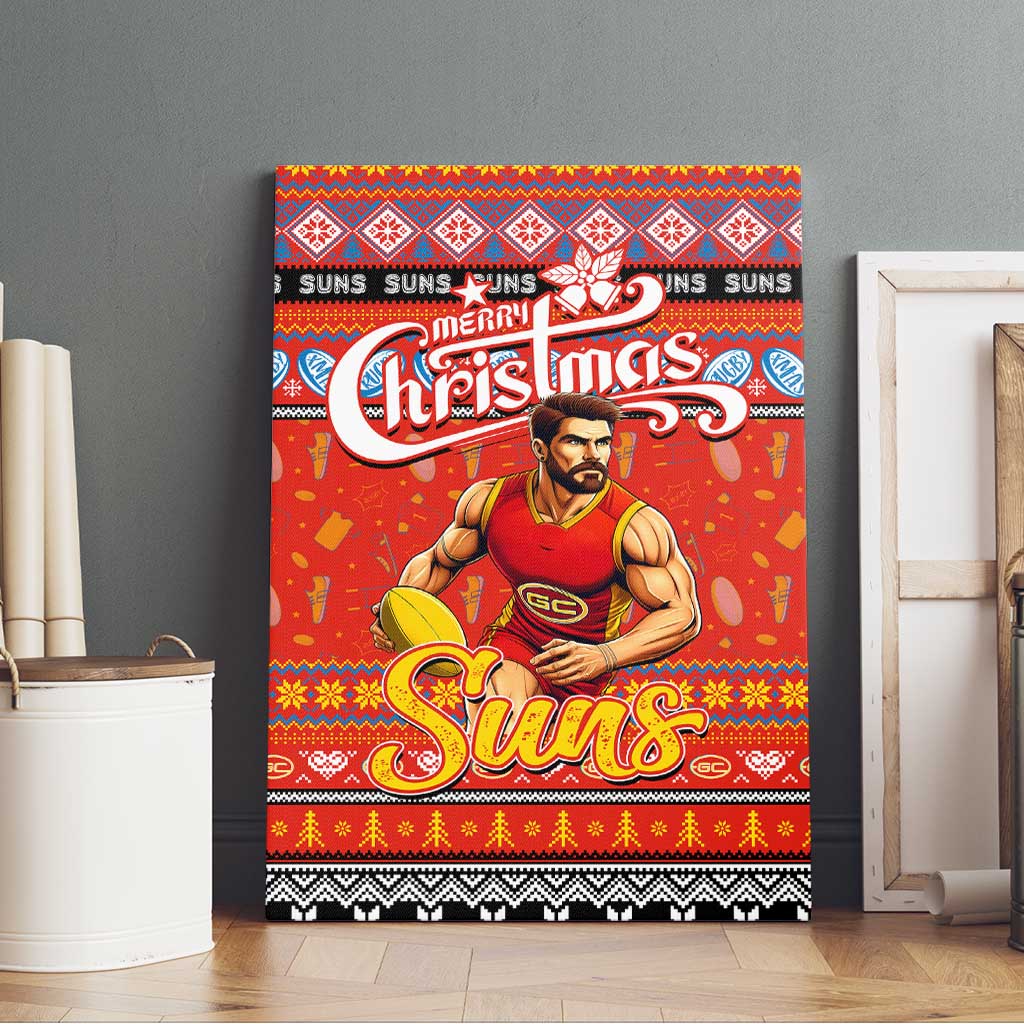 Suns Football Xmas Canvas Wall Art Australia AFL Mascot