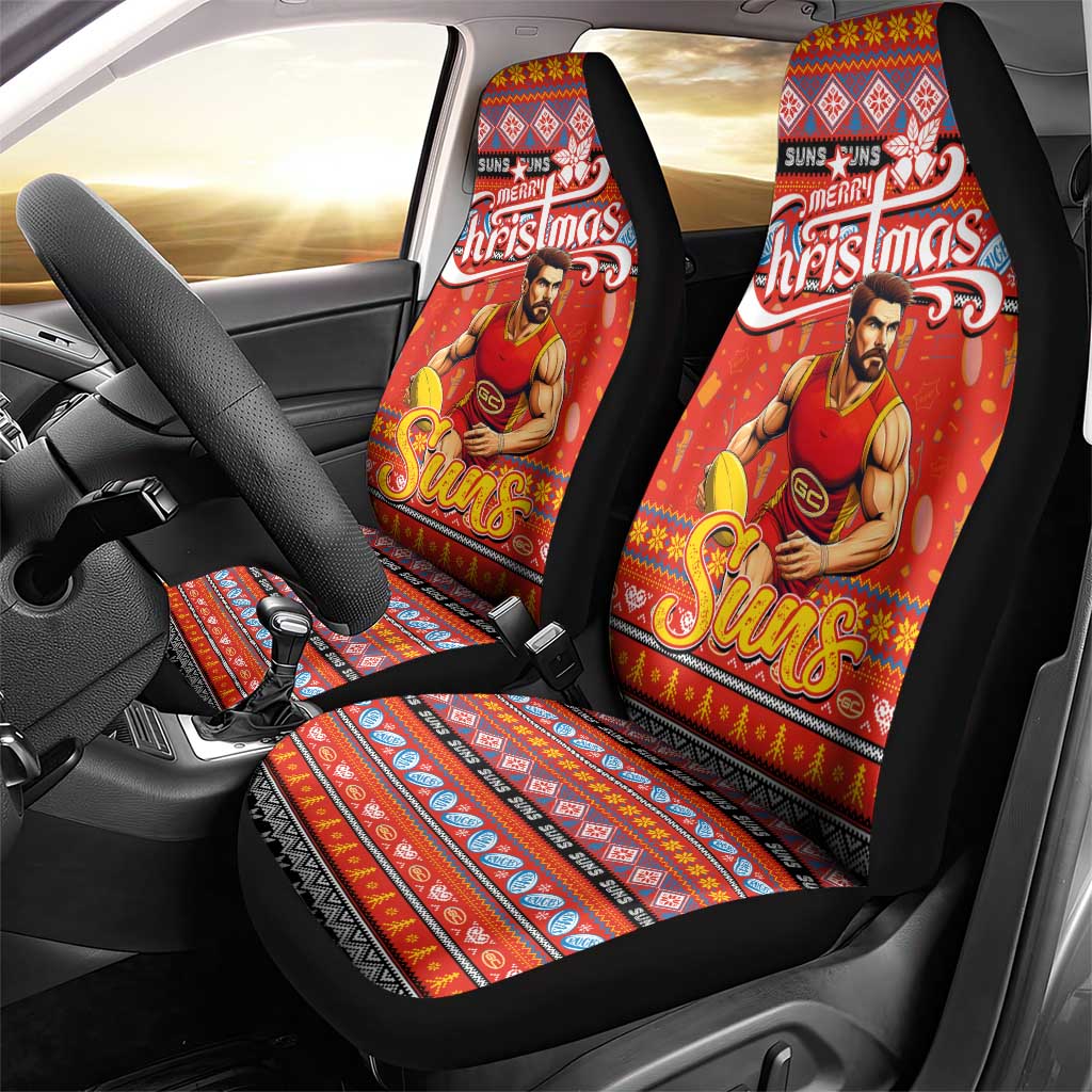 Suns Football Xmas Car Seat Cover Australia AFL Mascot