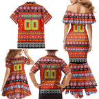 Personalized Suns Rugby Xmas Family Matching Mermaid Dress and Hawaiian Shirt Australia AFL Mascot