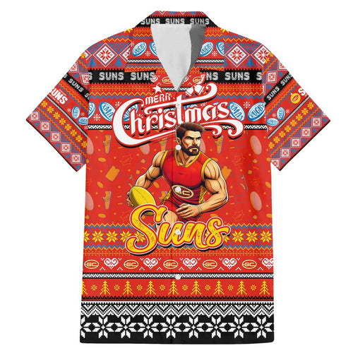 Personalized Suns Rugby Xmas Family Matching Mermaid Dress and Hawaiian Shirt Australia AFL Mascot