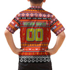 Personalized Suns Rugby Xmas Family Matching Off The Shoulder Long Sleeve Dress and Hawaiian Shirt Australia AFL Mascot