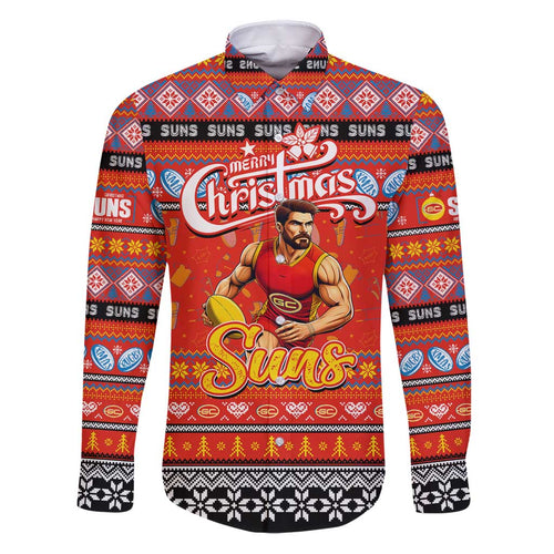 Personalized Suns Rugby Xmas Family Matching Puletasi and Hawaiian Shirt Australia AFL Mascot