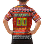 Personalized Suns Rugby Xmas Family Matching Short Sleeve Bodycon Dress and Hawaiian Shirt Australia AFL Mascot
