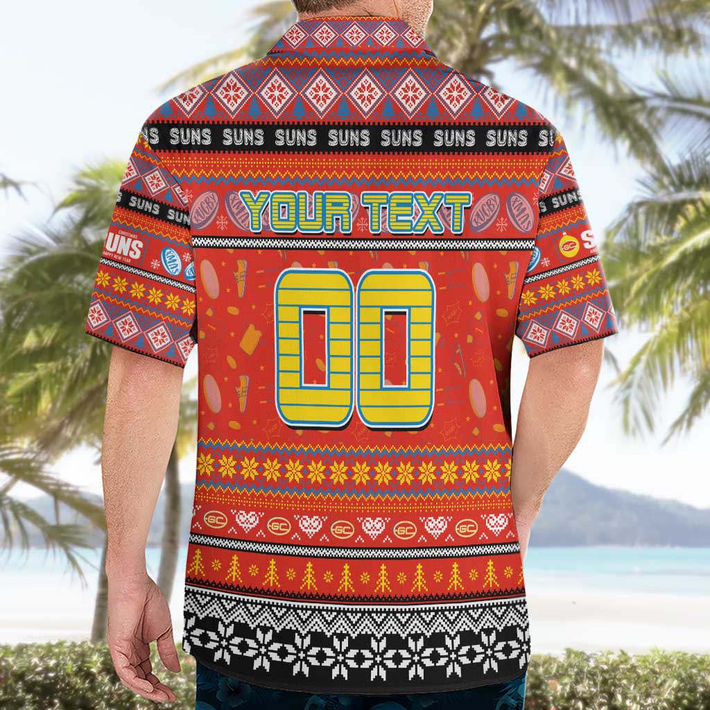 Personalized Suns Rugby Xmas Hawaiian Shirt Australia AFL Mascot