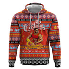 Personalized Suns Rugby Xmas Hoodie Australia AFL Mascot