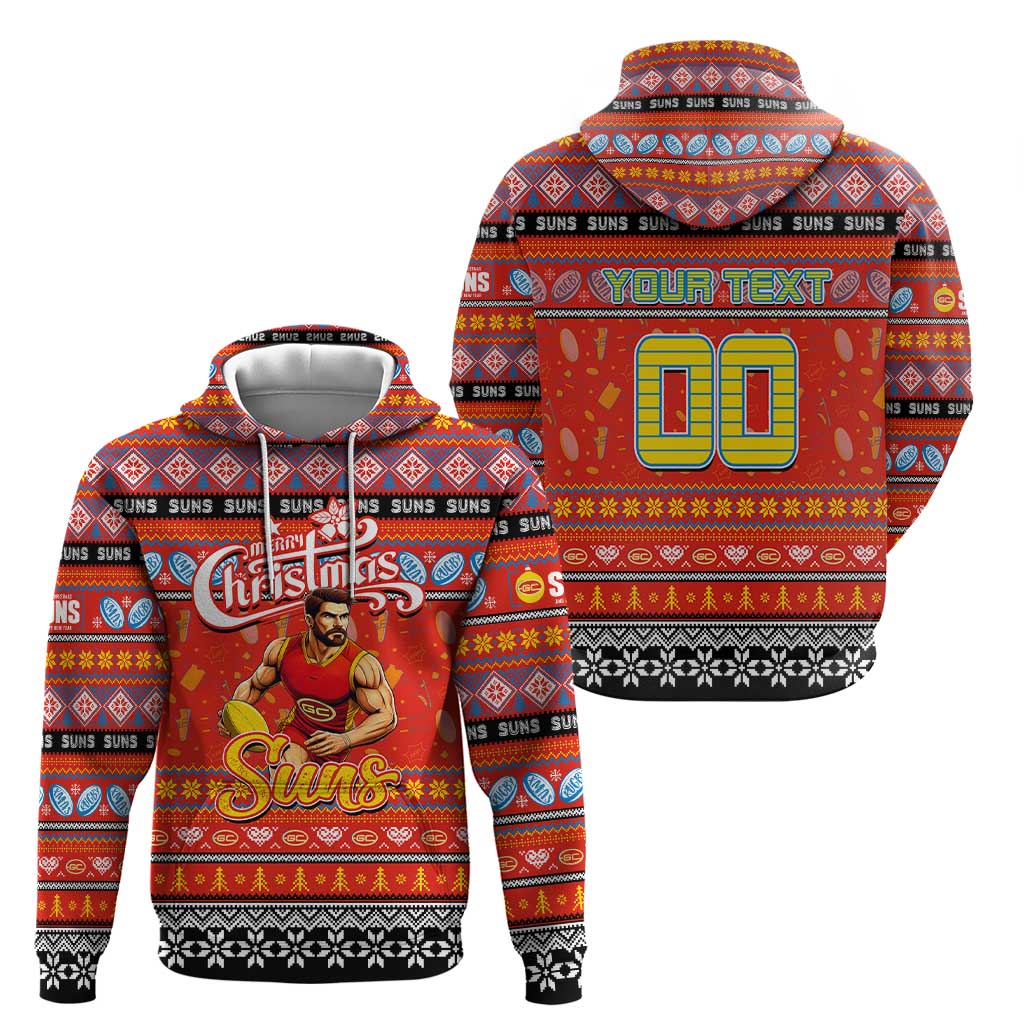 Personalized Suns Rugby Xmas Hoodie Australia AFL Mascot