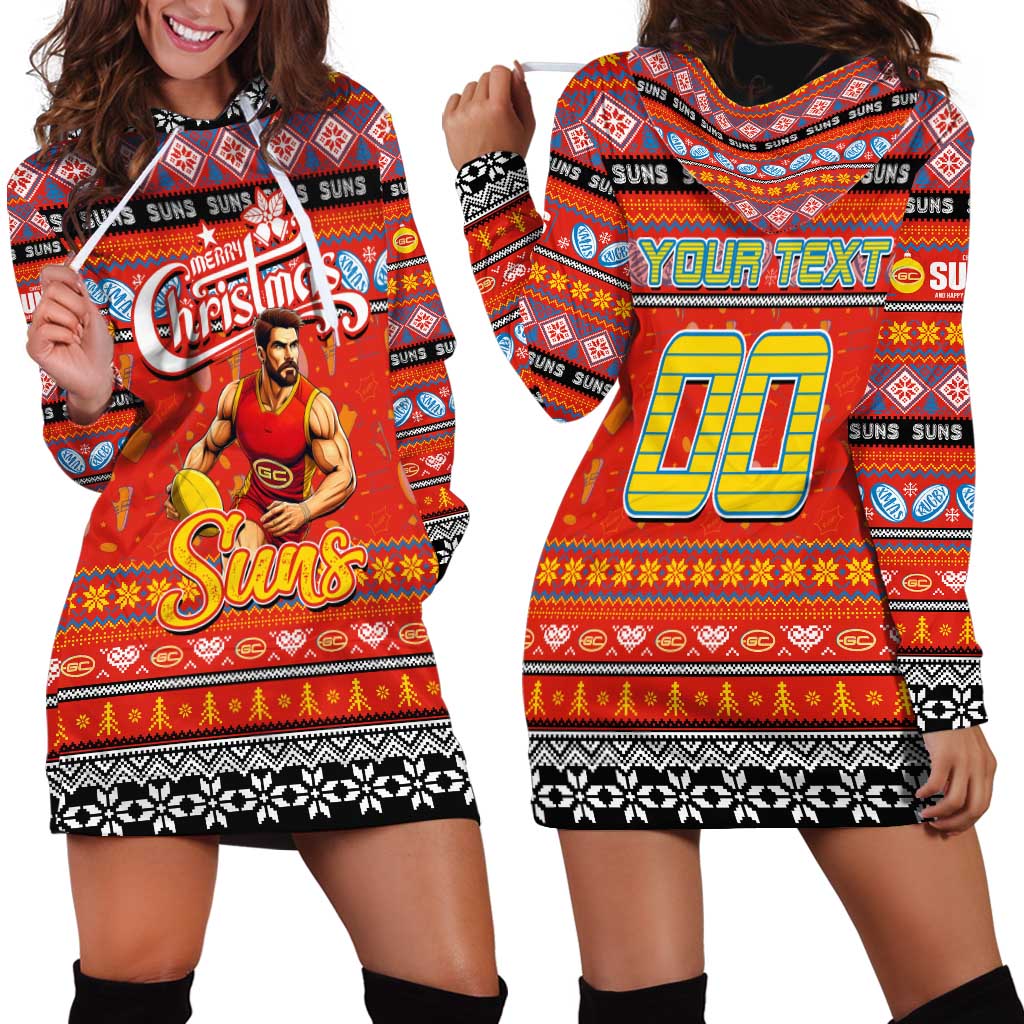 Personalized Suns Rugby Xmas Hoodie Dress Australia AFL Mascot