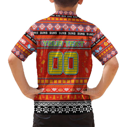 Personalized Suns Rugby Xmas Kid Hawaiian Shirt Australia AFL Mascot