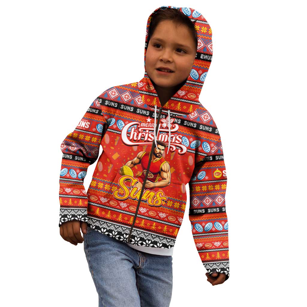 Personalized Suns Rugby Xmas Kid Hoodie Australia AFL Mascot