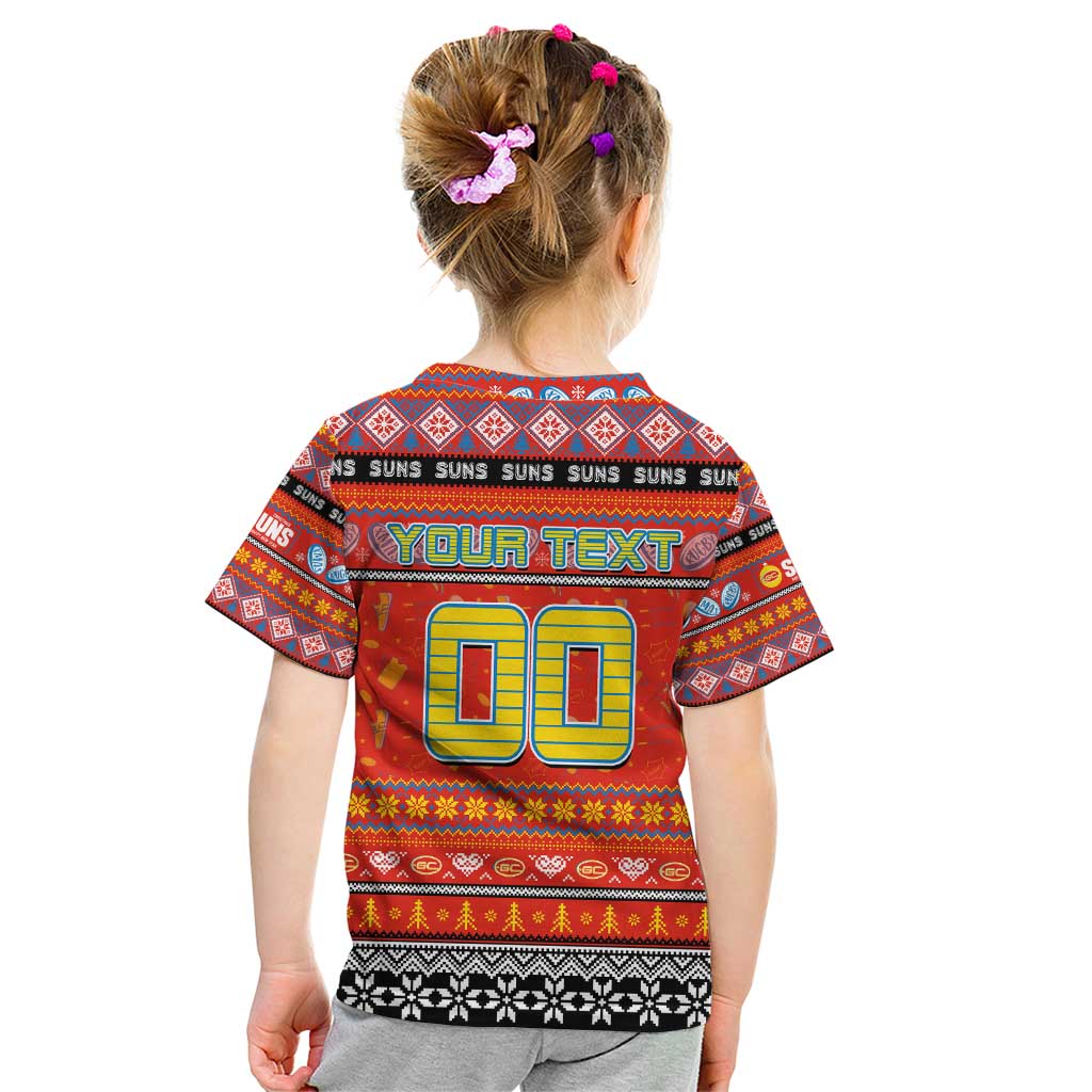 Personalized Suns Rugby Xmas Kid T Shirt Australia AFL Mascot