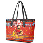 Suns Football Xmas Leather Tote Bag Australia AFL Mascot