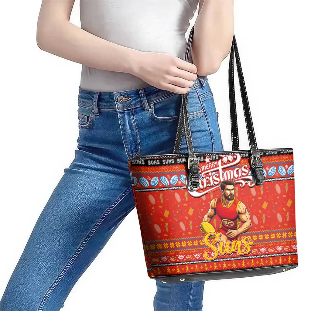 Suns Football Xmas Leather Tote Bag Australia AFL Mascot