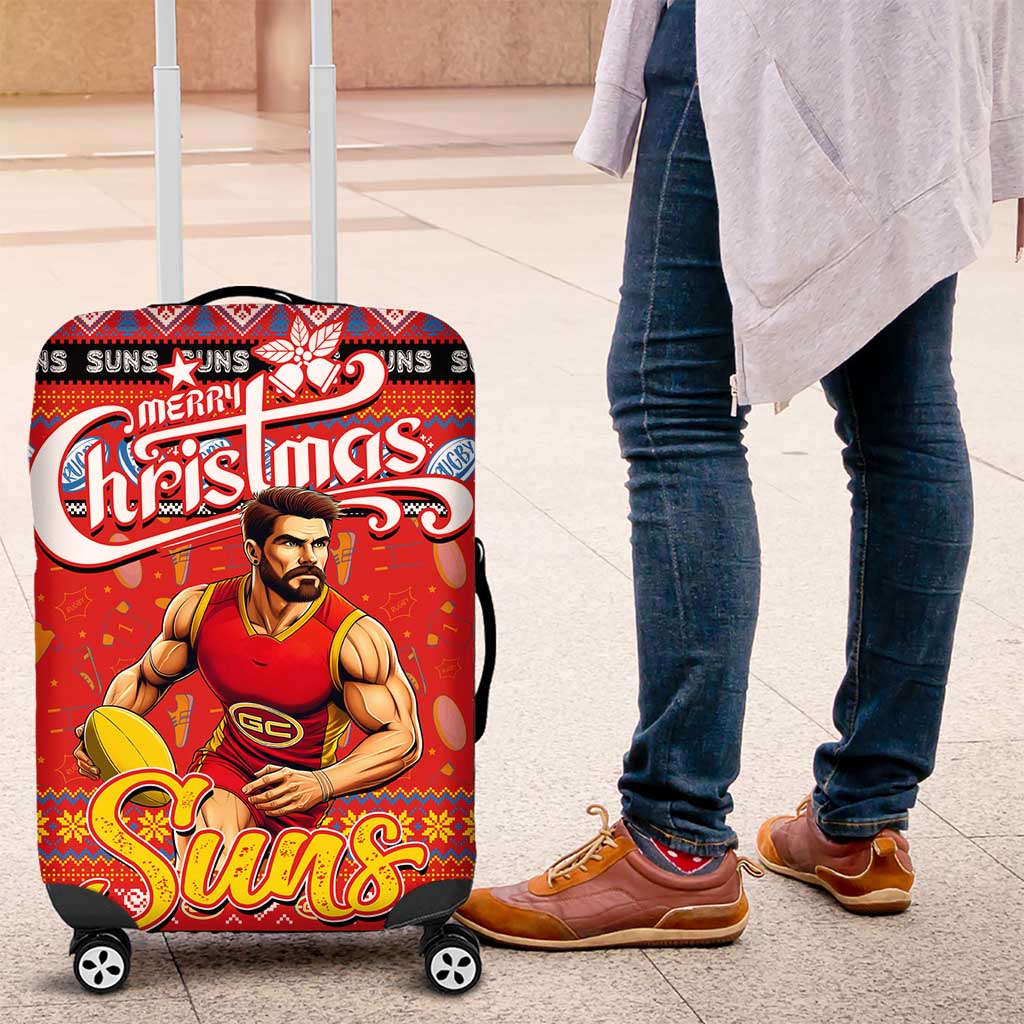 Suns Football Xmas Luggage Cover Australia AFL Mascot
