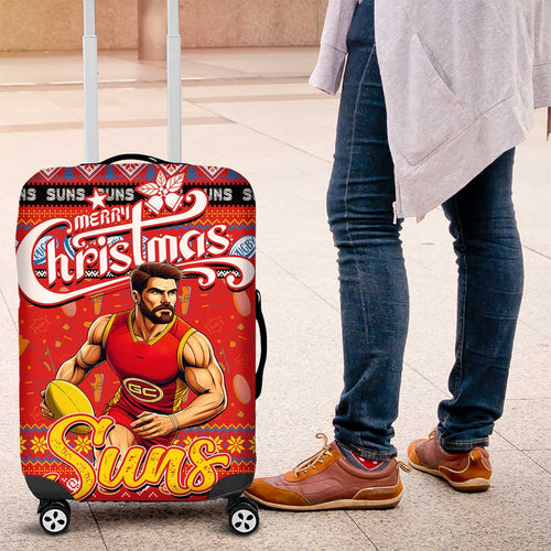 Suns Football Xmas Luggage Cover Australia AFL Mascot