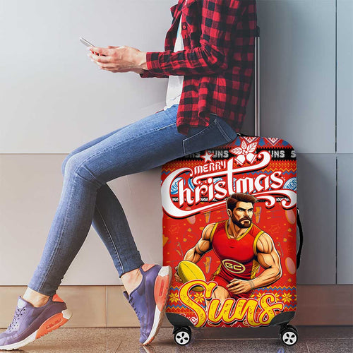 Suns Football Xmas Luggage Cover Australia AFL Mascot