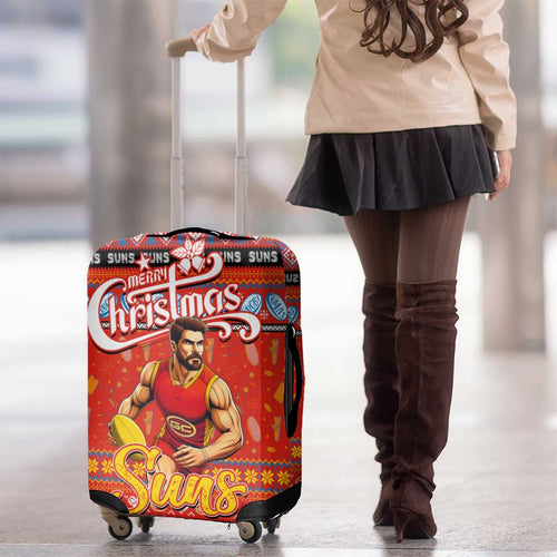Suns Football Xmas Luggage Cover Australia AFL Mascot