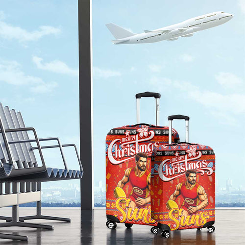 Suns Football Xmas Luggage Cover Australia AFL Mascot