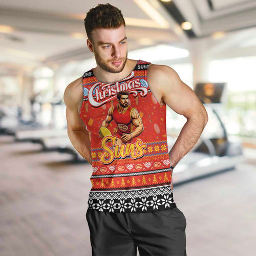 Personalized Suns Rugby Xmas Men Tank Top Australia AFL Mascot