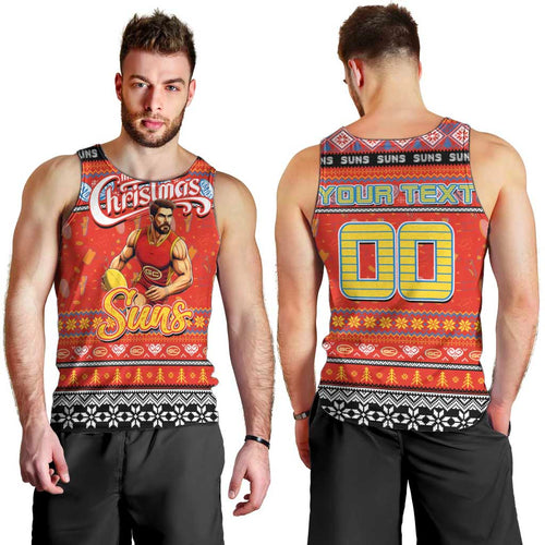 Personalized Suns Rugby Xmas Men Tank Top Australia AFL Mascot