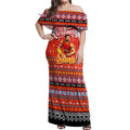 Personalized Suns Rugby Xmas Off Shoulder Maxi Dress Australia AFL Mascot