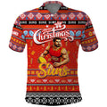 Personalized Suns Rugby Xmas Polo Shirt Australia AFL Mascot