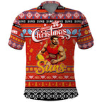 Personalized Suns Rugby Xmas Polo Shirt Australia AFL Mascot