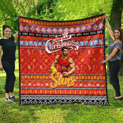 Suns Football Xmas Quilt Australia AFL Mascot